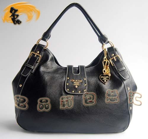 091228 普拉達 經典款熱賣休閑女包 Prada最新款 Prada手提包 黑色