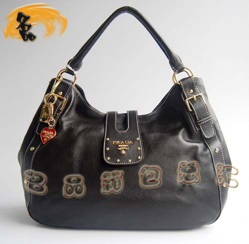 091228 普拉達 經典款熱賣休閑女包 Prada最新款 Prada手提包 深啡色