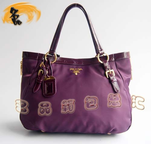 138501 Prada經典防雨布女包 普拉達帆布包 Prada單肩包 紫色