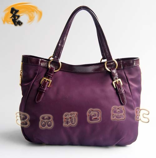 138501 Prada經典防雨布女包 普拉達帆布包 Prada單肩包 紫色