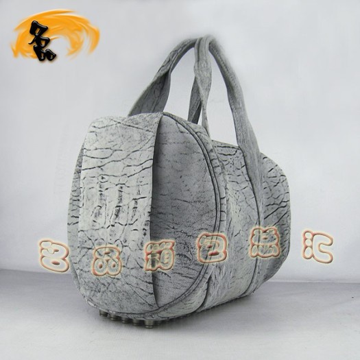 63460 熱賣新款明星酷炫 Aslexander Wang/亞利山大王 柳釘手提包 灰色