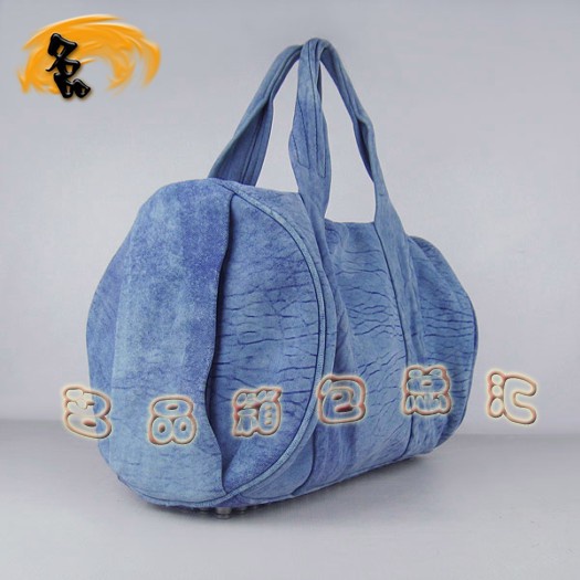 63460 熱賣新款明星酷炫 Alexander Wang/亞利山大王 鉚釘手提包 藍色