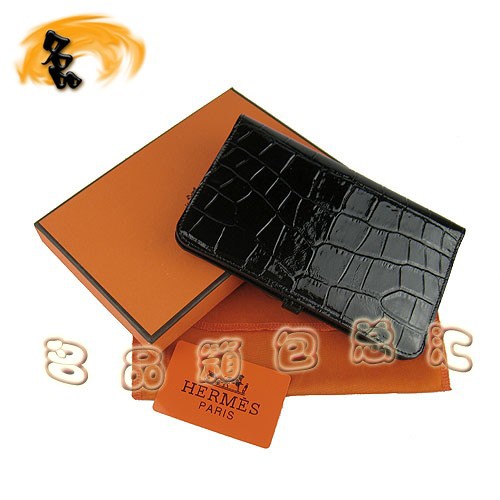 H001 Hermes最新款 鱷魚(yú)紋時(shí)尚女士錢夾 愛(ài)馬仕長(zhǎng)款錢包 Hermes錢包 黑色