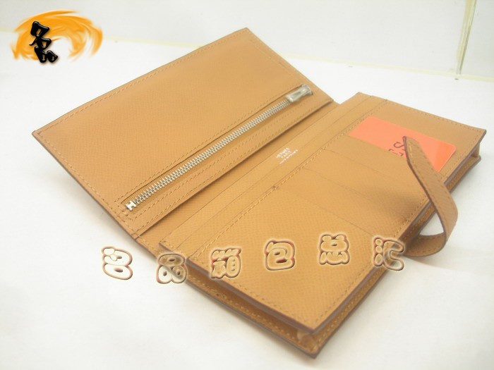 愛馬仕 Hermes最新款 原版皮女士長款錢夾 十字紋女包 Hermes錢包 土黃色