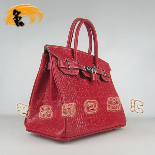 6088 Hermes手提包 鱷魚紋時尚女包 Hermes Birkin 鉑金包 Hermes女包 銀扣