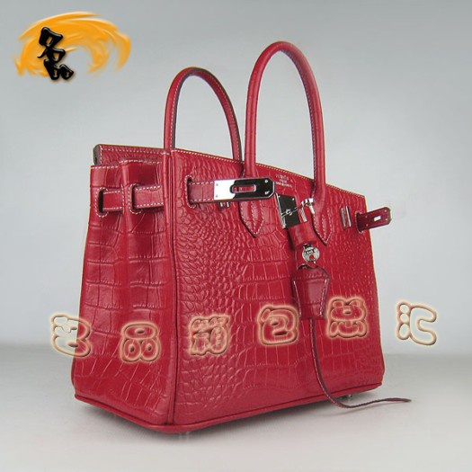 6088 Hermes手提包 鱷魚紋時尚女包 Hermes Birkin 鉑金包 Hermes女包 銀扣