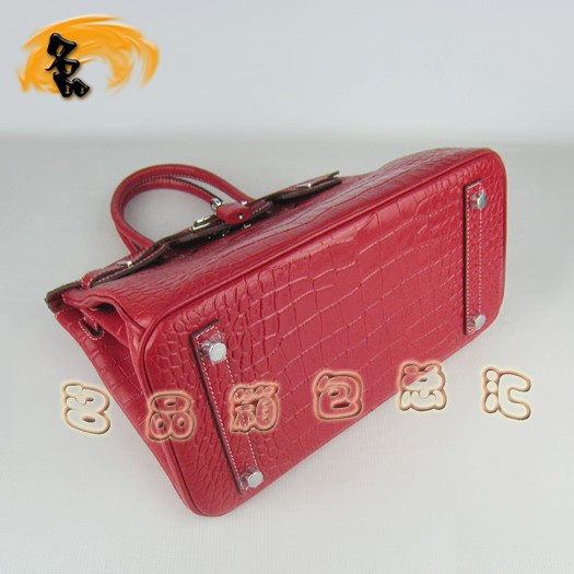 6088 Hermes手提包 鱷魚紋時尚女包 Hermes Birkin 鉑金包 Hermes女包 銀扣