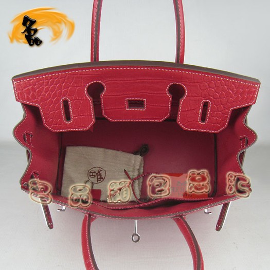 6088 Hermes手提包 鱷魚紋時尚女包 Hermes Birkin 鉑金包 Hermes女包 銀扣