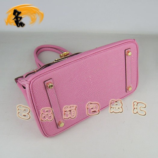 6088 Hermes Birkin 30 鉑金包 珍珠紋皮 Hermes手提包 愛馬仕女包 粉色