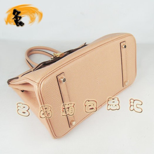 6089 Hermes 35 Birkin 珍珠紋女包 Hermes手提包 Birkin 鉑金包 杏色金扣