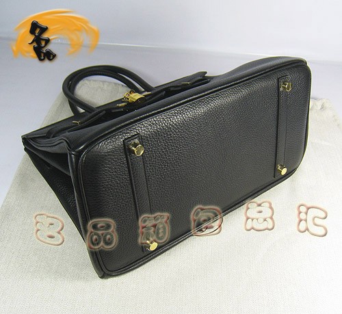 6089 Hermes 35 Birkin 荔枝紋手提包 Hermes女包 Hermes Birkin 鉑金包 黑色金扣