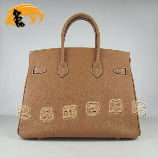 6089 Hermes 35 Birkin 牛頸紋手提包 Hermes女包 Hermes Birkin 鉑金包 啡色金扣