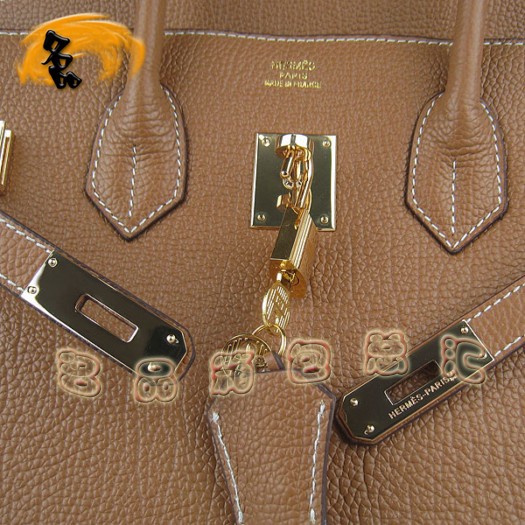 6089 Hermes 35 Birkin 牛頸紋手提包 Hermes女包 Hermes Birkin 鉑金包 啡色金扣