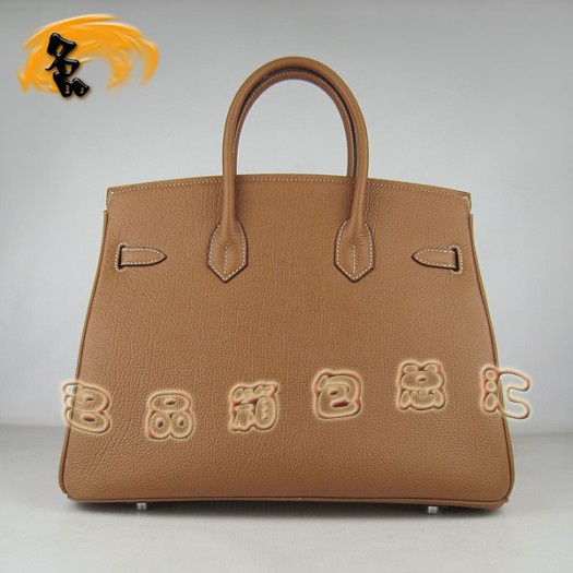 6089 Hermes 35 Birkin 牛頸紋手提包 Hermes女包 Hermes Birkin 鉑金包 啡色銀扣