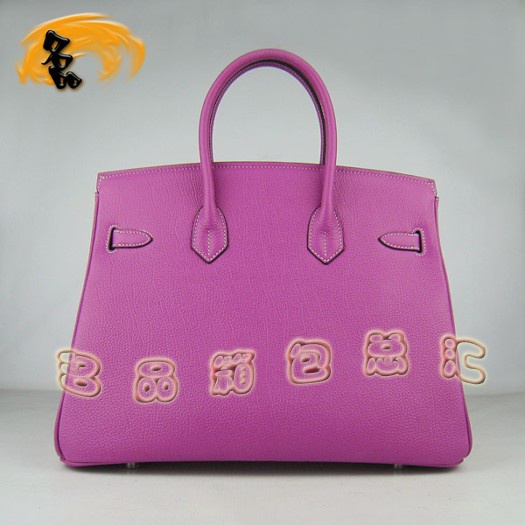 6089 Hermes 35 Birkin 牛頸紋手提包 Hermes女包 Hermes Birkin 鉑金包 桃紅色金扣