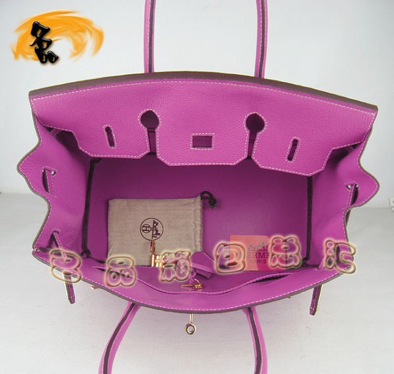 6089 Hermes 35 Birkin 牛頸紋手提包 Hermes女包 Hermes Birkin 鉑金包 桃紅色金扣