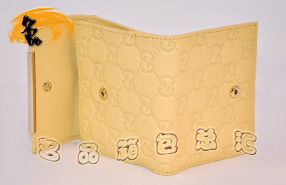 112716 GUCCI最新款 時(shí)尚女士錢(qián)包 GUCCI錢(qián)包 GUCCI短款錢(qián)夾 黃色