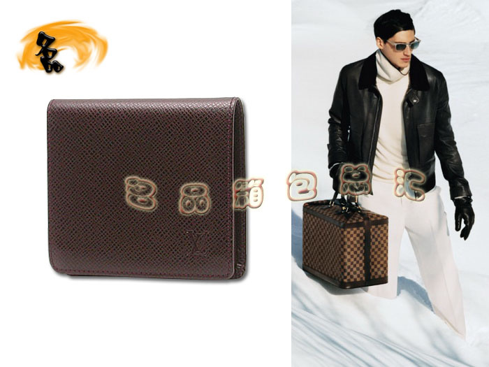 M30456 LV十字紋牛皮紫色男款錢(qián)包 LV錢(qián)夾 LV卡包 LV錢(qián)包 LV硬幣包