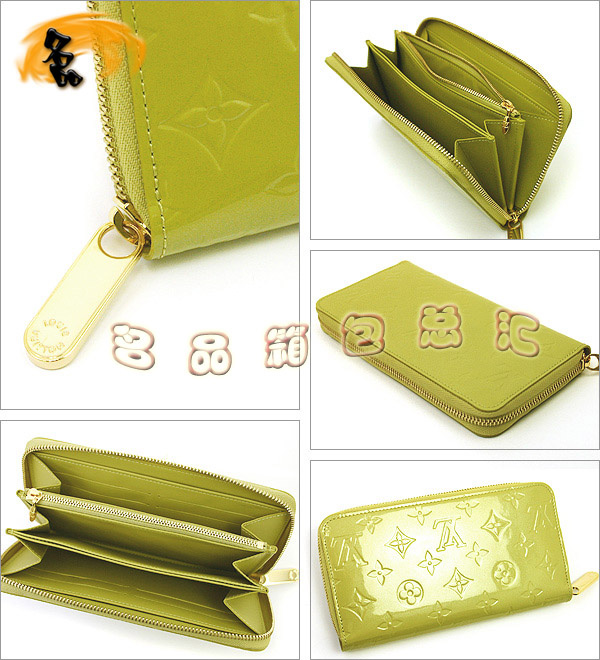 M91531 LV長(zhǎng)款錢(qián)夾 LV漆皮女士錢(qián)包 LV亮皮包 LV壓花女包 LV卡包 嫩草綠色