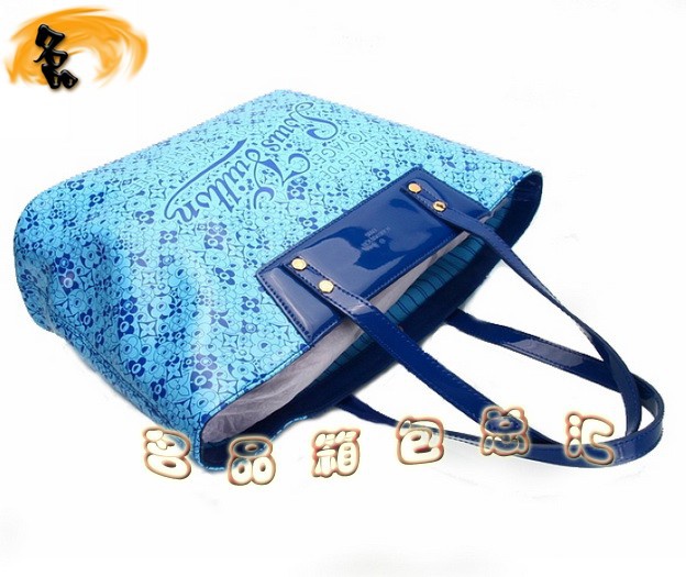 M93161 LV最新款沙灘包 LV亮皮女包 LV單肩包 LV女包 村上隆設(shè)計(jì) 藍(lán)色