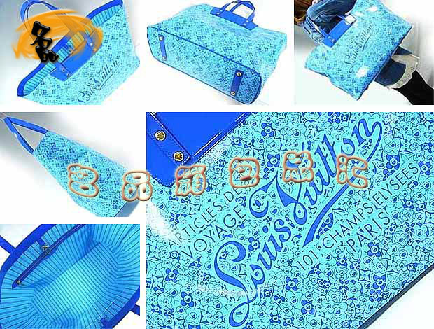 M93164 LV新款沙灘包 LV亮皮女包 LV單肩包 LV女包 1:1品質(zhì) 藍(lán)色