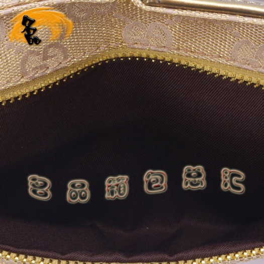 28566 GUCCI金色雙G花布腰包 GUCCI時(shí)尚休閑女包 專柜熱賣新款 金色