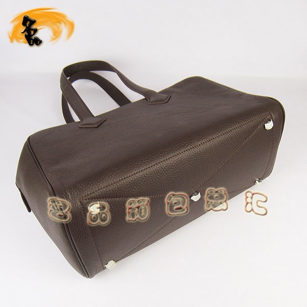 H2802 Hermes進(jìn)口牛皮荔枝紋女包 Hermes單肩包 愛馬仕手提包 配有絲巾 深啡色