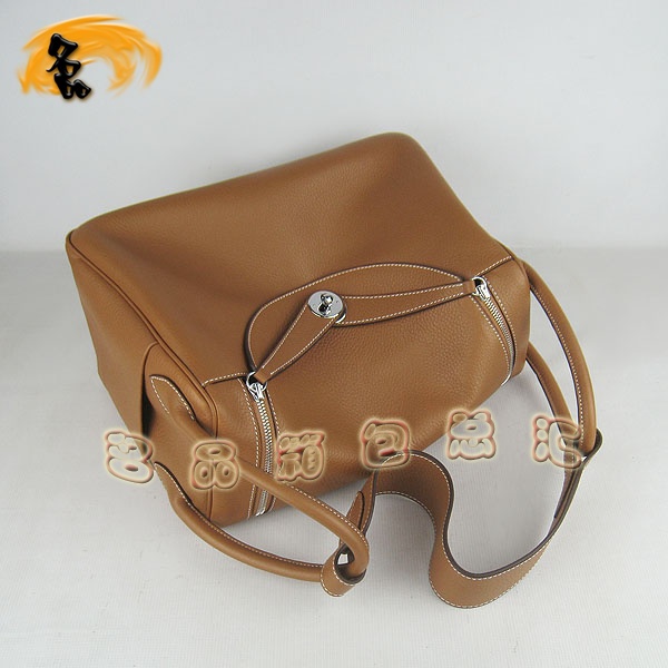 6208 Hermes Lindy系列 Hermes單肩包 女包 Hermes 手提包荔枝紋 淺啡色