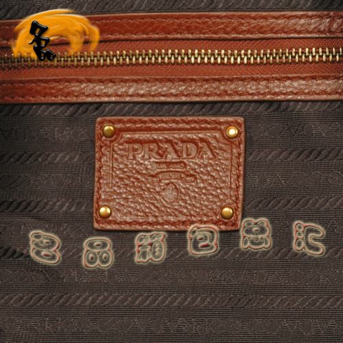 8599 Prada時尚新款休閑女包 普拉達經典手提包 Prada斜挎包 黑配啡色
