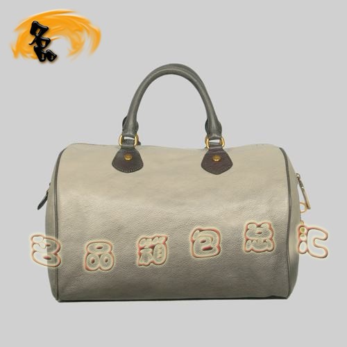 8599 Prada時尚新款休閑女包 普拉達經典手提包 Prada斜挎包 黑配灰色