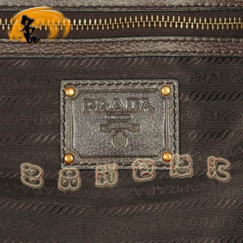 8599 Prada時尚新款休閑女包 普拉達經典手提包 Prada斜挎包 黑配灰色