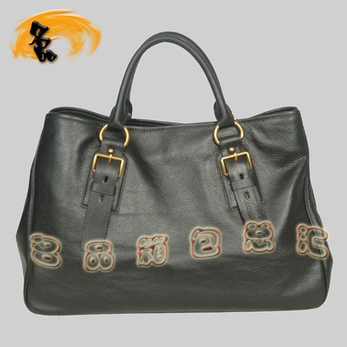 8602 Prada熱銷1:1品質(zhì)女包 普拉達(dá)高檔牛皮手提包 Prada斜挎包 黑色
