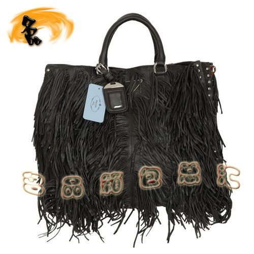 26931 Prada流行女包 普拉達新款流蘇手提包 Prada時尚包包 啡色