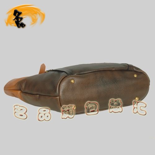 8612 Prada熱銷1:1品質女包 普拉達經典牛皮手提包 Prada肩包 黑配土黃色