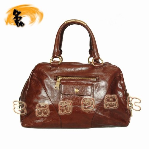 081117 Prada高檔女包 普拉達經典時尚全皮手提包 Prada肩包 啡色