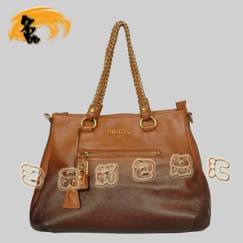 161833 Prada經典女包 普拉達絢麗時尚新款單肩女包 Prada斜挎包 黑配啡色