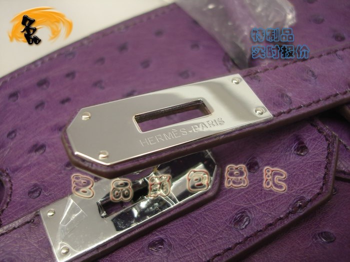 00491 鴕鳥(niǎo)皮手提包 Hermes Birkin 鉑金包 Hermes 女包 紫色 專(zhuān)業(yè)訂制品 實(shí)時(shí)報(bào)價(jià)