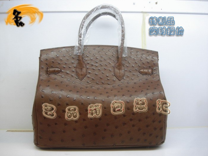 04595 鴕鳥皮手提包 Hermes Birkin 鉑金包 Hermes 女包 啡色 專業訂制品 實時報價