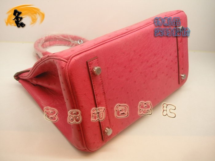 09702 真鴕鳥皮 手提包 Hermes Birkin 鉑金包 Hermes 女包 桃紅色 訂制品 實時報價