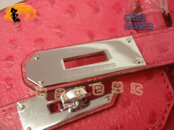 09702 真鴕鳥皮 手提包 Hermes Birkin 鉑金包 Hermes 女包 桃紅色 訂制品 實時報價