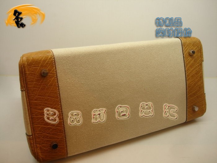 01289 帆布包 Hermes Birkin 鉑金包 Hermes 女包 真鴕鳥皮 米白色 訂制品 實時報價