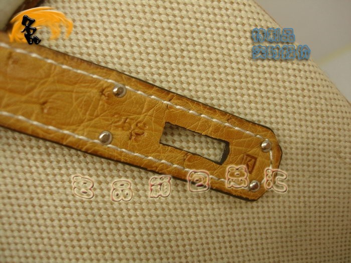 01289 帆布包 Hermes Birkin 鉑金包 Hermes 女包 真鴕鳥皮 米白色 訂制品 實時報價