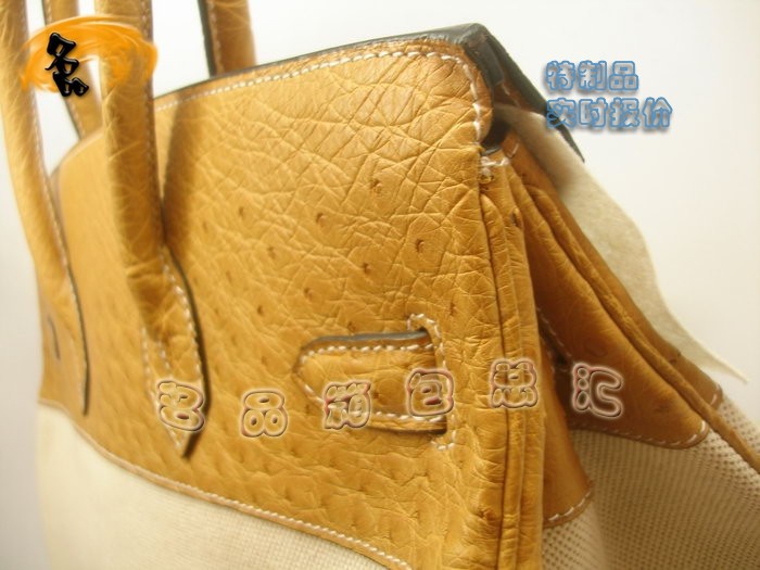 01289 帆布包 Hermes Birkin 鉑金包 Hermes 女包 真鴕鳥皮 米白色 訂制品 實時報價