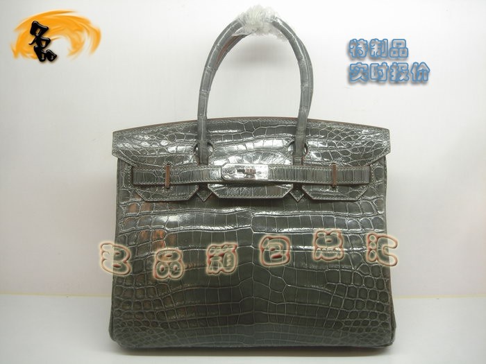 05600 Hermes Birkin 鉑金包 Hermes 女包 真鱷魚皮 深灰色 手提包 訂制品 實時報價