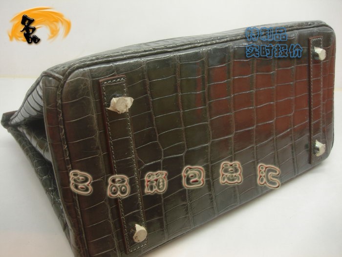 05600 Hermes Birkin 鉑金包 Hermes 女包 真鱷魚皮 深灰色 手提包 訂制品 實時報價