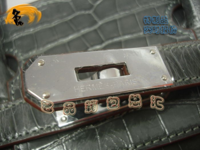 05600 Hermes Birkin 鉑金包 Hermes 女包 真鱷魚皮 深灰色 手提包 訂制品 實時報價