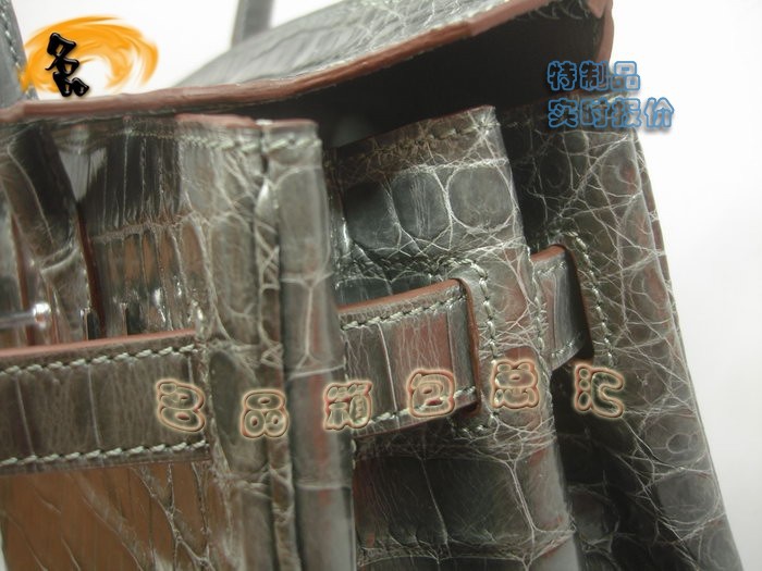 05600 Hermes Birkin 鉑金包 Hermes 女包 真鱷魚皮 深灰色 手提包 訂制品 實時報價
