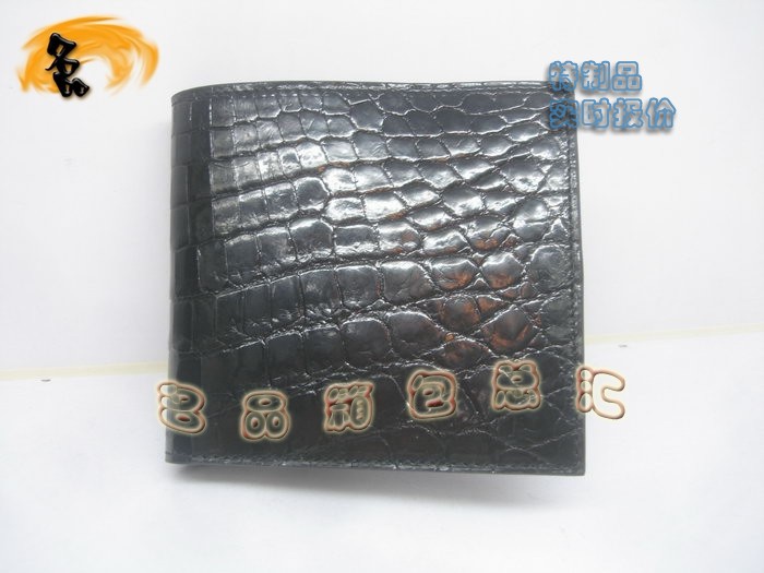 07494 Hermes錢包 Hermes真鱷魚皮 最新款短款錢包 愛馬仕錢夾 黑色