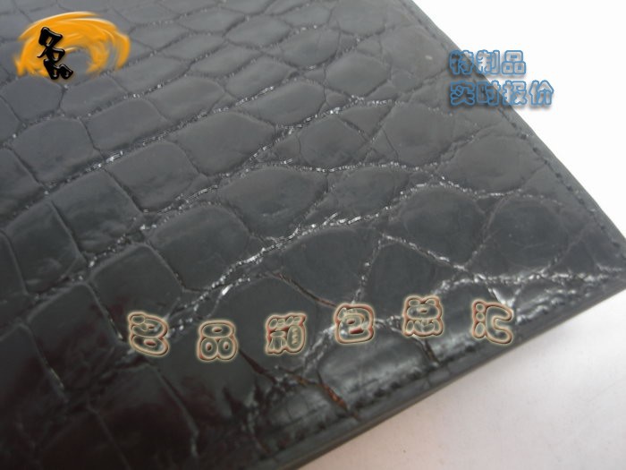 07494 Hermes錢包 Hermes真鱷魚皮 最新款短款錢包 愛馬仕錢夾 黑色