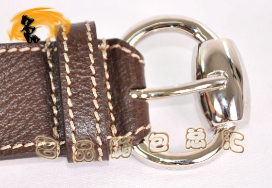 162942 正品品質(zhì) Gucci新款 牛皮配PVC杏色男士皮帶 Gucci皮帶 Gucci腰帶